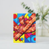 Pop Art Knapperige Bacon Briefkaart (Staand voorkant)
