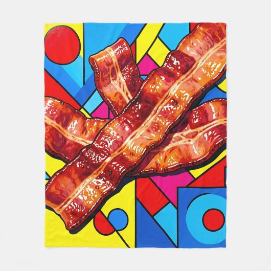 Pop Art Knapperige Bacon Fleece Deken (Voorkant)