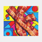 Pop Art Knapperige Bacon Fleece Deken (Voorkant (Horizontaal))