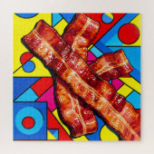Pop Art Knapperige Bacon Legpuzzel (Horizontaal)