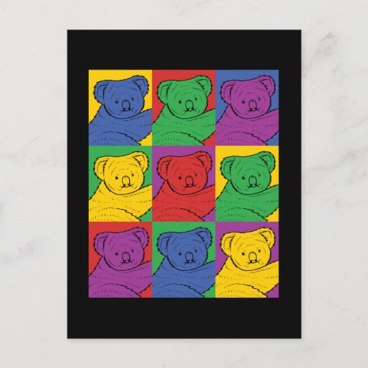 Pop Art Koala Briefkaart (Voorkant)
