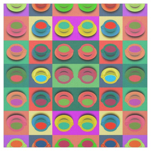 Pop-art koffie-microfoons stof (Swatch)