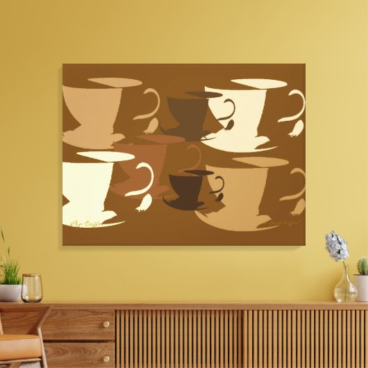 Pop Art Koffie op Canvas Afdruk (Insitu (Woonkamer))