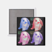 pop art konijntjes magneet (Voorkant / Achterkant)