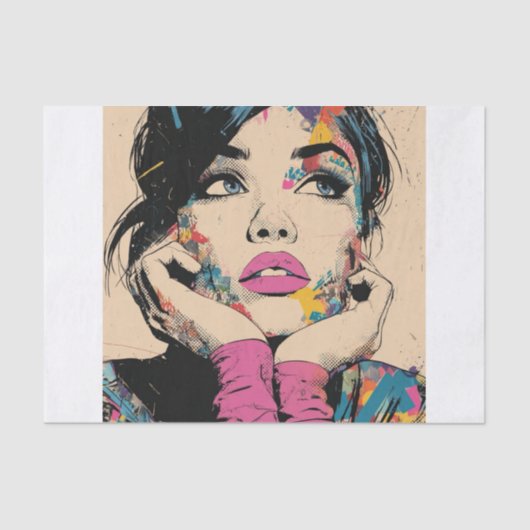 PoP Art Koningin2 Tissuepapier (Voorkant)