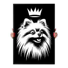 Pop Art Koninklijke Pomeranian Met Een Kroon Poster