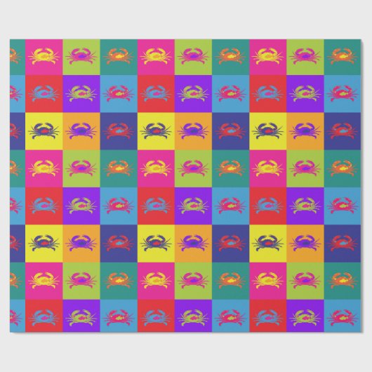 Pop Art Krabben Cadeaupapier (Vlak)