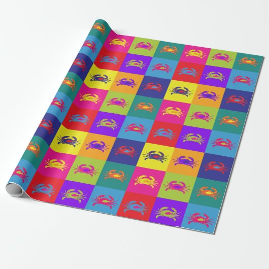 Pop Art Krabben Cadeaupapier (Uitgerold)