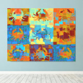 Pop Art krabt Cubisme Graphic Design Canvas Afdruk (Insitu (Houten vloer))