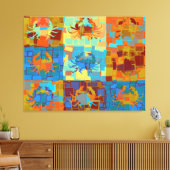 Pop Art krabt Cubisme Graphic Design Canvas Afdruk (Insitu (Woonkamer))