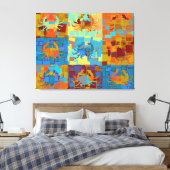 Pop Art krabt Cubisme Graphic Design Canvas Afdruk (Insitu (Slaapkamer))