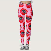 Pop Art Kus Lippen Herhaling Leggings (Voorkant)