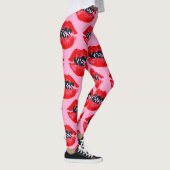 Pop Art Kus Lippen Herhaling Leggings (Rechts)
