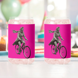Pop art kust ruiter retro roze glaswerk set blikvorm glas