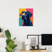 Pop Art Labrador Fruit Salade Grid Poster (Thuiskantoor)