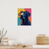 Pop Art Labrador Fruit Salade Grid Poster (Keuken)