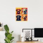 Pop Art Labrador Retriever – Classic Warhol Grid Poster (Thuiskantoor)