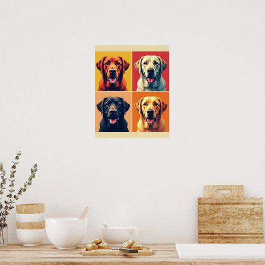 Pop Art Labrador Retriever – Classic Warhol Grid Poster (Keuken)