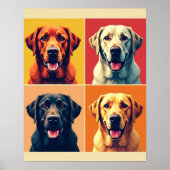 Pop Art Labrador Retriever – Classic Warhol Grid Poster (Voorkant)