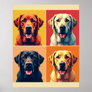 Pop Art Labrador Retriever – Classic Warhol Grid Poster
