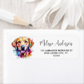 Pop Art Labrador Retriever Dog Retouradres Etiket (Insitu)