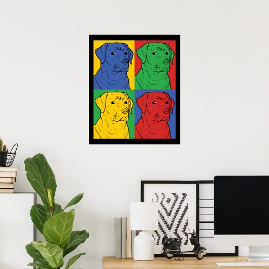 Pop Art Labrador Retriever Poster (Thuiskantoor)