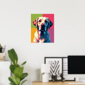 Pop Art Labrador Snoep Crush Grid Poster (Thuiskantoor)