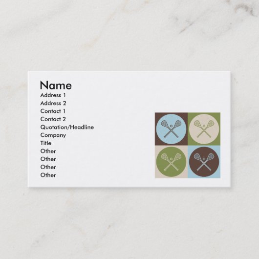 Pop Art Lacrosse Visitekaartje (Voorkant)