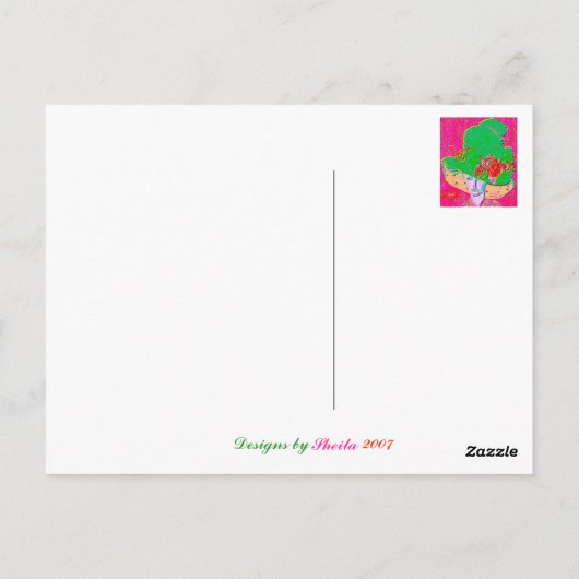 Pop art lady, briefkaart (Achterkant)