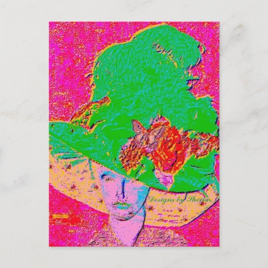 Pop art lady, briefkaart (Voorkant)