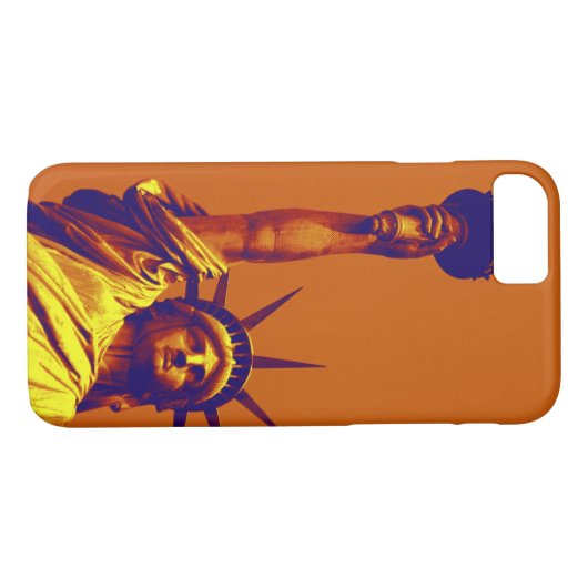Pop Art Lady Liberty iPhone 7 Hoesje (Achterkant (Horizontaal))