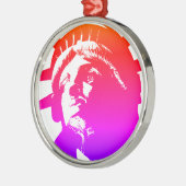Pop Art Lady Liberty Metalen Ornament (Links)