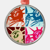 Pop Art Lady Liberty Metalen Ornament (Voorkant)