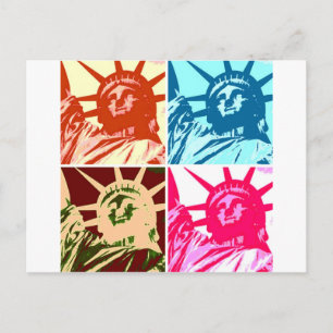 Pop Art Lady Liberty New York City Briefkaart