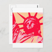Pop Art Lady Liberty New York City Briefkaart (Voorkant / Achterkant)