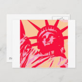 Pop Art Lady Liberty New York City Briefkaart (Voorkant / Achterkant)