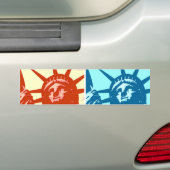 Pop Art Lady Liberty New York City Bumpersticker (Op auto)