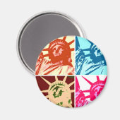 Pop Art Lady Liberty New York City Magneet (Voorkant / Achterkant)