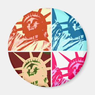 Pop Art Lady Liberty New York City Magneet