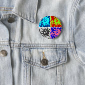 Pop Art Lady Liberty New York City Ronde Button 5,7 Cm (In situ)