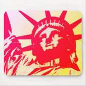 Pop Art Lady Liberty New York City Rood Geel Muismat (Voorkant)