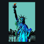 Pop Art Lady Liberty Poster<br><div class="desc">New York City Symbols Afbeeldingen & Pop Art Computer Paintings</div>