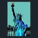 Pop Art Lady Liberty Poster<br><div class="desc">New York City Symbols Afbeeldingen & Pop Art Computer Paintings</div>