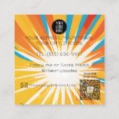 Pop Art Lady met bril Optician wow Vierkante Visitekaartje (Achterkant)