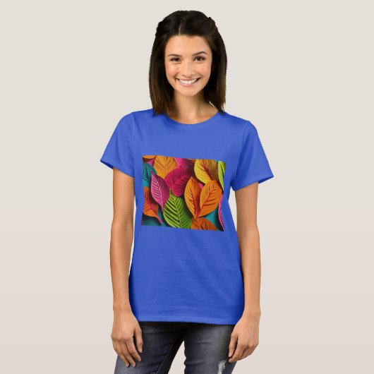 "Pop Art Leaf Burst" T-shirt (Voorkant volledig)