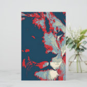 Pop Art Leeuw Briefpapier (Staand voorkant)