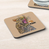 Pop Art Leopard Bier Onderzetter (Linkerzijde)