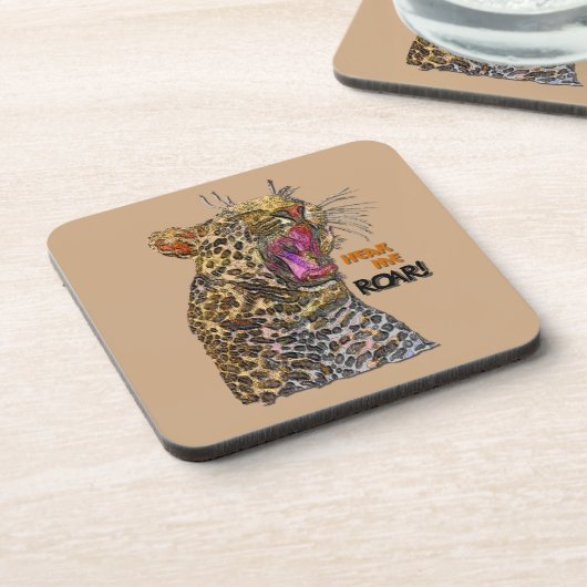 Pop Art Leopard Bier Onderzetter (Linkerzijde)