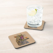 Pop Art Leopard Bier Onderzetter (Rechterzijde)