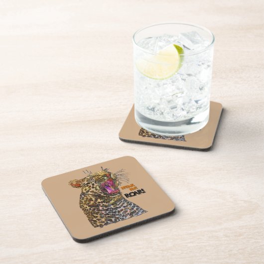 Pop Art Leopard Bier Onderzetter (Rechterzijde)